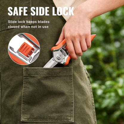 FLORA GUARD 2-Pack Pruning Shears, Stainless Steel Blade Clippers