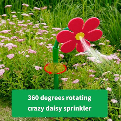 Crazy Daisy Sprinkler Funny Rotating Flower Sprinkler for Dogs - color: Red