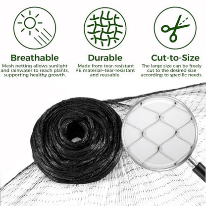 MAQIHAN 13x33ft Bird Netting for Garden - Mesh Net for Garden Protection