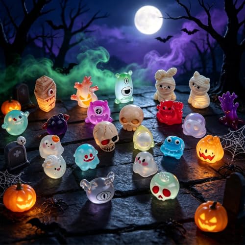 23PCS Halloween Mini Resin Figures, 23 Styles Halloween Figurines - color: Halloween Fixed-e
