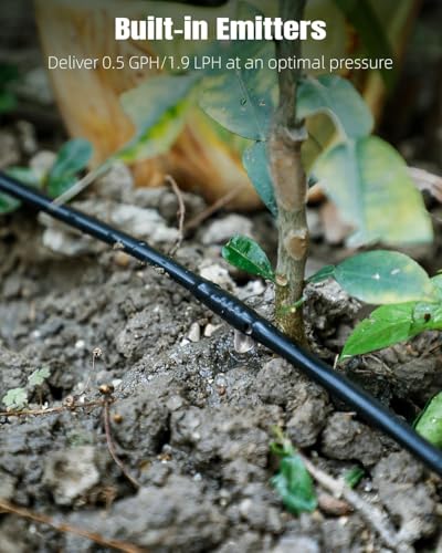 Pawfly 25 ft. 1/4" PE Irrigation Dripline Tubing, Black Polyethylene Distribution Line, Quick-Connect Compatible Drip Hose for Small Garden & Potted Plants - size: 25 FT 1/4" Irrigation Dripline Tubing
