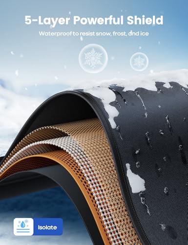 Lamicall Windshield Cover for Ice Snow, Magnetic 1S Snow Remove, Waterproof
