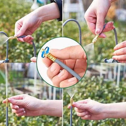 Drip Irrigation System, 66Ft 5/16 Inch Hose, 20 Adjustable Copper Nozzles, Automatic Atomizing Watering Kit for Greenhouse, Outdoor, Raised Bed, Lawn - size: 66FT