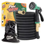 Flexi Hose Plus Expandable Garden Hose with 8 Function Nozzle, 75FT - Lightweight Retractable Garden Hose, Water Hose - No-Kink Flexibility, 3/4 Inch Solid Brass Fittings Includes Hook & Bag - size: 75ft