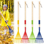 4 Pcs Kids Rake Small 27inch Wood Handle Leaf Rake with Colorful Metal Tine