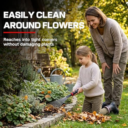 Small Leaf Rake Gardening,Mini Hand Rake Clean Flower Beds Fallen Leaves - color: Black