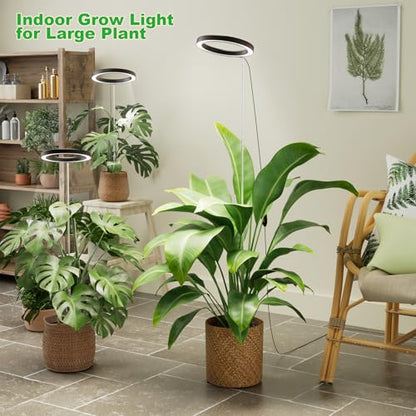 10" Grow Lights for Large Indoor Plants, Full Spectrum Indoor Plant Light - color: Black