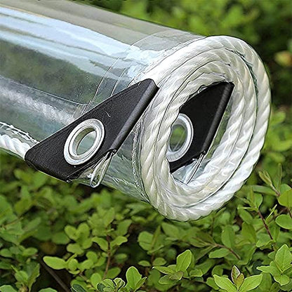 Clear Vinyl Tarp - 0.35mm Clear PVC Tarp, with Grommets and Tying Rope - Duty Heavy Tear Resistant Cover for Camping, Plants Greenhouse, Cars, Patio and Pavilion (4' x 6') - size: 4' x 6'