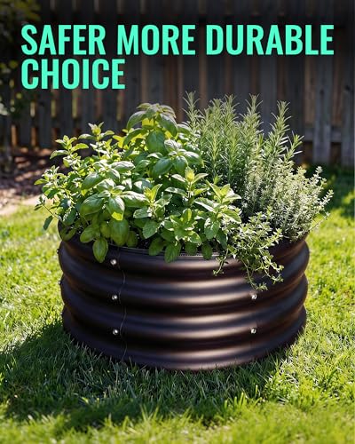 ZXZYHFTY Round Raised Garden Bed Set, 1 Pack, 2 x 2 x 1 Ft, Black - color: Black