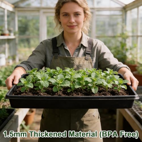 4-Pack 1020 Seed Starter Tray with Grow Light & 6.3" Tall Humidity Dome - size: 4p 1020Trays+6.3''Domes+Lights
