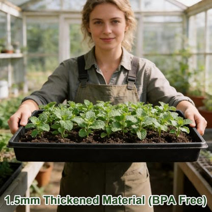 4-Pack 1020 Seed Starter Tray with Grow Light & 6.3" Tall Humidity Dome - size: 4p 1020Trays+6.3''Domes+Lights