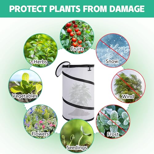2 Pcs Pop Up Winter Frost Plant Cover, Garden Freeze Protection Tent - color: White-2pcs