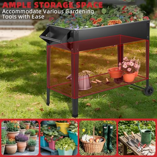Kendane 32" Elevated Raised Garden Bed Outdoor