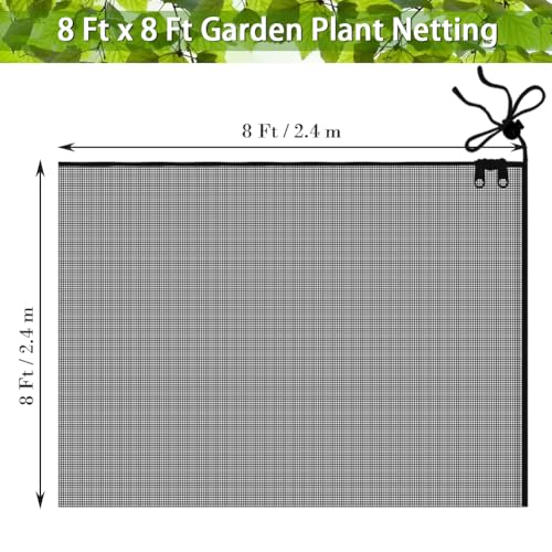 FONUNO Fruit Tree Netting with Zipper Birds Netting for Fruit Trees, Black - color: Black, size: 8 x 8 feet - 1 Pack