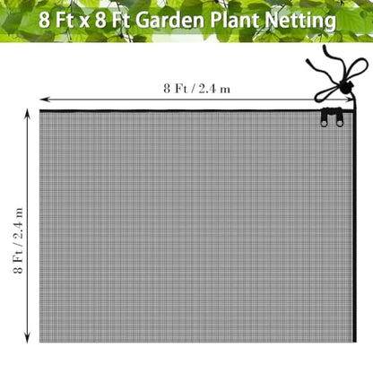 FONUNO Fruit Tree Netting with Zipper Birds Netting for Fruit Trees, Black - color: Black, size: 8 x 8 feet - 2 Pack