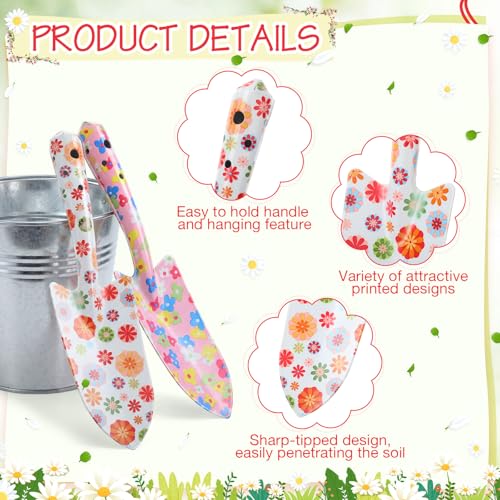 12 Pcs Floral Garden Shovels Bulk Gardening Gift, Pink Daisy - style: Pink Daisy
