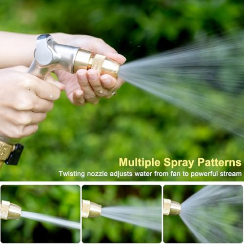 FANHAO 100% Metal Thumb Control Adjustable Hose Nozzle, High Pressure