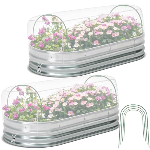 Woanger 2 Pack Garden Netting for Raised Beds with Hoops, for 4x2x1 ft - size: for 4x2x1 ft