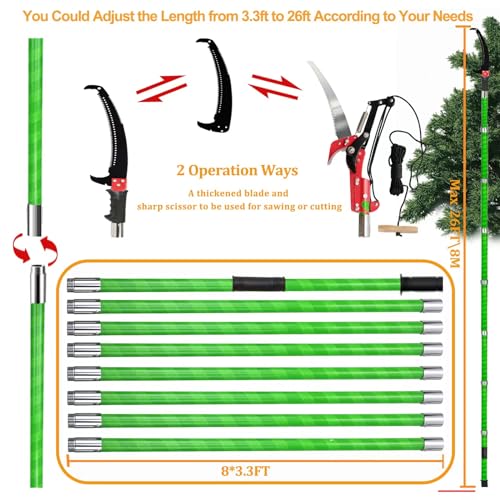 Pole Saw for Tree Trimming, 2-32 Feet, Red - color: Red32ft