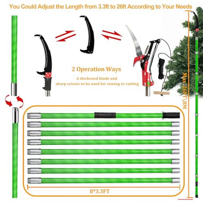 Pole Saw for Tree Trimming, 2-32 Feet, Red - color: Red32ft