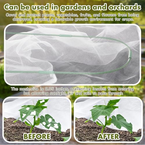 Woanger 2 Pack Garden Netting for Raised Beds with Hoops, for 4x2x1 ft - size: for 4x2x1 ft