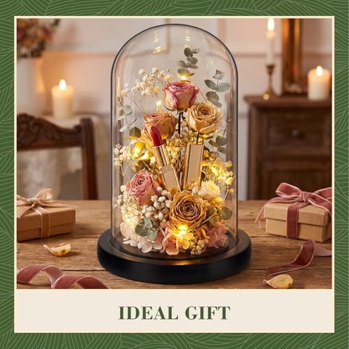 Suclain 4Pc Glass Dome Cloche with Wood Base, Black, 6.7" X 3.8" - color: Black, size: 6.7" X 3.8"