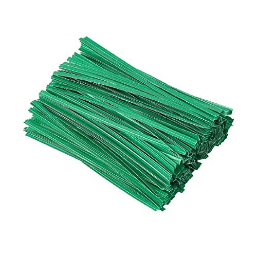 Tangyinrd 1000 Pcs 5" Green Twist Ties, Plant Ties Cable Ties Reusable Bread Ties for Party Cello Candy Coffee Treat Bags Cake Pops - color: Green