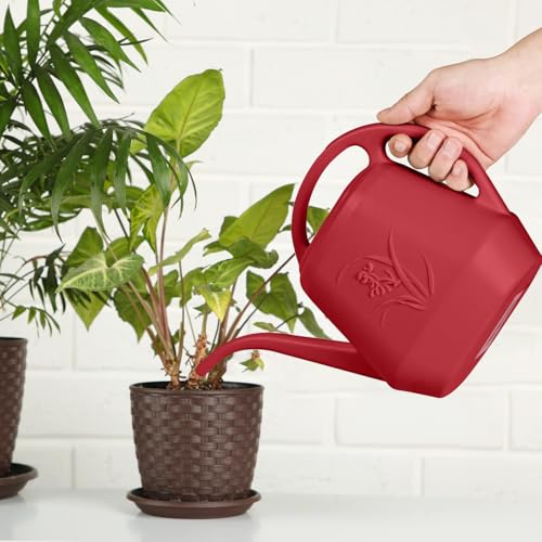 Hand Watering Can - for Home Plant Garden - 1/2 Gallon - Wine Red - color: Wine Red
