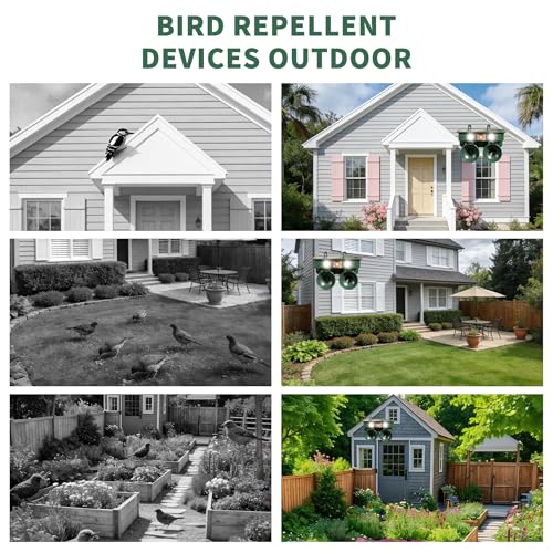 Solar Bird Repeller Outdoor, Woodpecker Deterrent Device for Patio