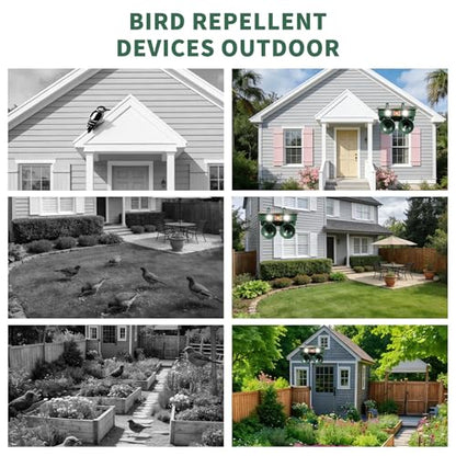 Solar Bird Repeller Outdoor, Woodpecker Deterrent Device for Patio