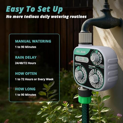 QUOBAS Mechanical Dial Hose Timer, Waterproof Sprinkler Timer