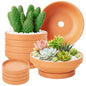 Laerjin Terracotta Pots, 6.43 Inch Shallow Planters with Saucers, 6 Pack - size: 6.43 inch+saucer
