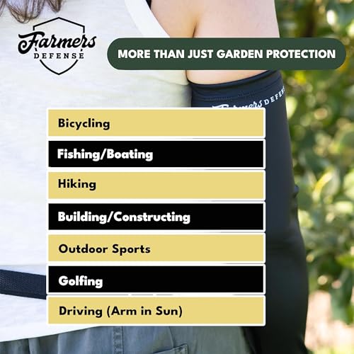 FARMER'S DEFENSE Gardening Arm Sleeves|UV Cooling Protective Sleeve Women & Men|Anti-Scratch Cover Sun UPF Outdoor Protection - Green Camo - XS - color: Green Camo, size: X-Small