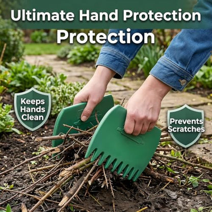 Leaf Grabber, 2 Pcs Leaf Scoops Hand Rakes for Garden Yard Leaves Cleanup