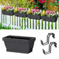 4 Pack 17 Inch Deck Railing Planter Boxes Adjustable Window Boxes Planters - color: Gray+black Brackets