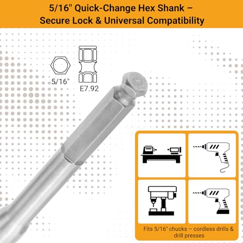 3/8" x 18" Ship Auger Bit, 5/16" Hex Shank - size: 3/8" x 18"