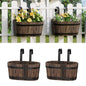 2Pack Wood Fence planters Window boxes planters Railing planter box porch - color: Carbonized-2pcs, size: Small