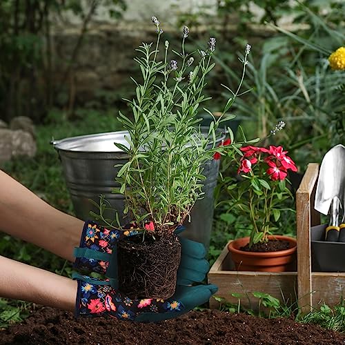 Bamllum Gardening Gloves for Women, Leather Garden Gloves - color: Shuicailv