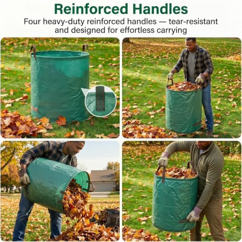 Reusable Yard Waste Bags,6 pack,72 Gallon,Extra Durable
