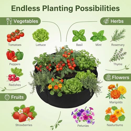 90 Gallon 7-Section Fabric Raised Garden Bed