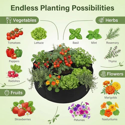 90 Gallon 7-Section Fabric Raised Garden Bed