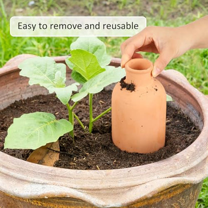 3pcs Terracotta Plant Watering Globes 3.5 * 10inch Terracotta Watering Pots Self Watering Planter 900ml for Indoor Outdoor Plants Clay Plant Watering Globes Planter Insert Watering Pots - style: Ｇ