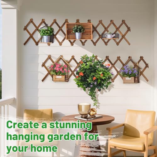 2Pcs 13x78 Expandable Wood Wall Trellis for Climbing Plants Outdoor/Indoor - style: 2 packs