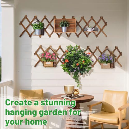 2Pcs 13x78 Expandable Wood Wall Trellis for Climbing Plants Outdoor/Indoor - style: 2 packs