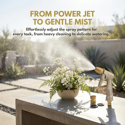 Garden hose nozzle spray, heavy metal high-pressure water gun, rotating can obtain different types of spray, watering plants and lawn, car washing, yard and pets (Short nozzle quick connection) - style: Short nozzle quick connection