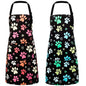 2 Pcs Dog Grooming Apron with 2 Pockets, Dog Grooming Smock - color: Blue Green + Pink Orange