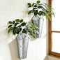 12 Inches Galvanized Wall Planters, Set of 2 - color: Silver