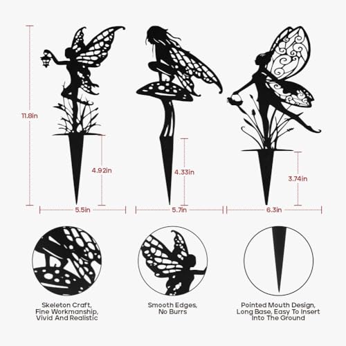 Decorative Garden Stakes, Fairy Garden Statues for Home and Garden (6)