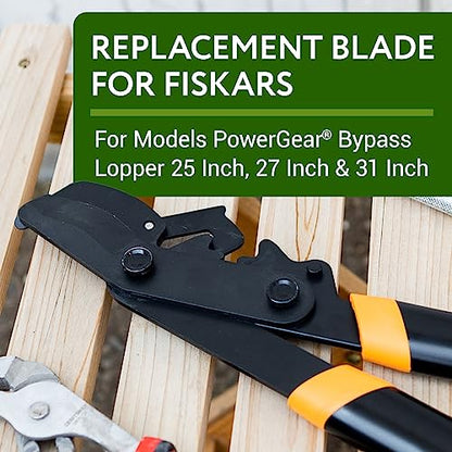 IMPRESA Lopper Replacement Blades - 2 Pack, Compatible with Fiskars PowerGear 25"/31" & PowerGear 2 27"/32" - Bypass Lopper Blades - PTFE-Coated for Gardening Tools - Ambidextrous with Storage Bag