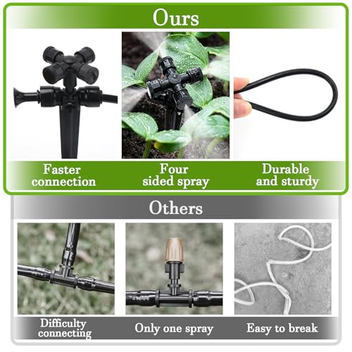 50FT Drip Irrigation System Kit, Garden Watering System